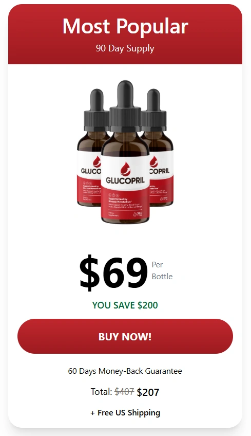 GlucoPril - 3 Bottle
